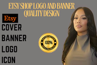 create modern amazing etsy store branding etsy logo, banner for etsy store etsy