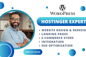 do wordpress website development, design wordpres website, bluehost, hostinger