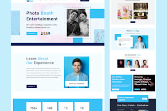 design photo booth website, 360 photo booth website with booking functionalities
