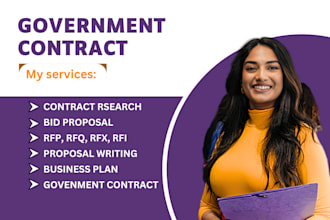 write rfp, rfq, bid proposal, contract research, government contract proposal