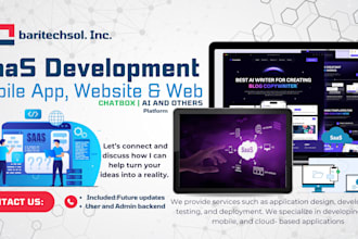 develop a saas website, saas web app, mobile app, ai saas app developer