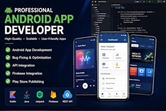 develop a professional android app using kotlin or java