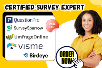 setup surveys on questionpro surveysparrow umfrageonline visme birdeye nextiva
