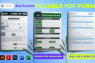 create fillable PDF form, questionnaire, intake, order form design