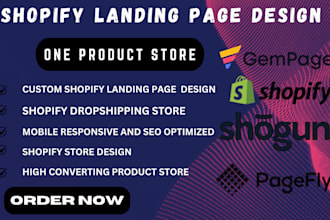 design redesign shopify landing page product page with shogun pagefly gempages