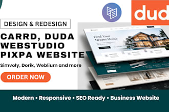 design, redesign carrd duda webstudio pixpa weblium simvoly or dorik website