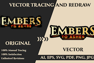do cleanup, vector tracing, redraw logo, image to vector