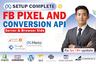 setup facebook pixel meta conversion API, ga4, tag manager, server side tracking