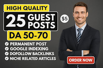 write and publish high da guest post with seo dofollow backlinks on premium site