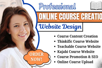 create online course content for your kajabi thinkific teachable course website