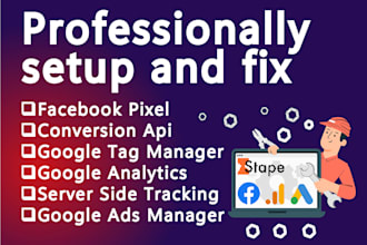 help set up facebook pixel, capi, GTM, and analytics