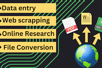 do data minning ,online research and data entry