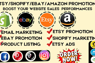 do shopify etsy ebay amazon marketing promotion boost shopify sales etsy traffic