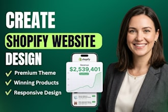 create shopify website development, build ecommerce website shopify dropshipping