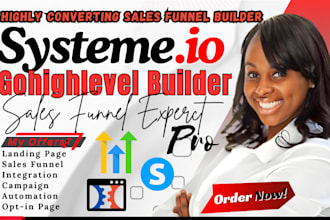 do systeme io sales funnel, clickfunnels design, gohighlevel landing page