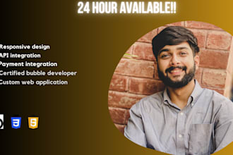 develop your bubble io responsive web app or fix issue