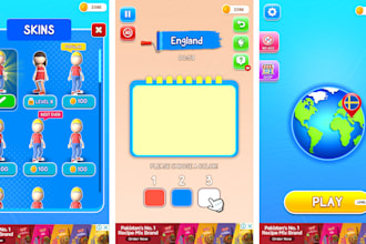 create stunning hyper casual and hybrid casual  game uiux