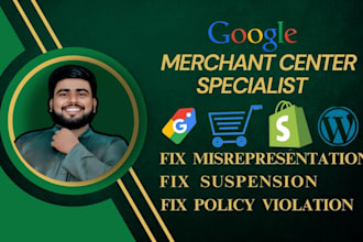 fix google merchant center suspension, fix gmc misrepresentation and shopping ad
