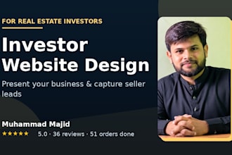 create a real estate investor website with lead capture