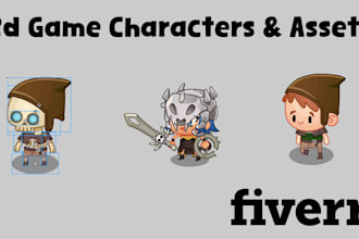 make 2d game assets, pixel character sprite sheet for your game
