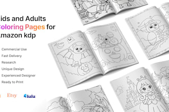 design kids and adults coloring book pages for amazon KDP