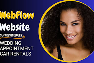 wedding webflow website, webflow appointment booking, car rental webflow website