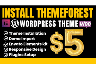 install wordpress theme with demo import from themeforest or envato elements