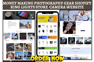 design photography gear shopify ring lights tripod store compact cameras website