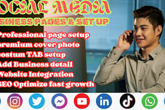 create and set up your social media accounts and setup facebook business page