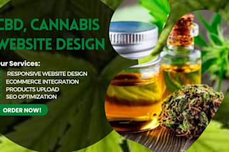 design cbd oil cannabis medical marijuana weed hemp ecommerce website blog