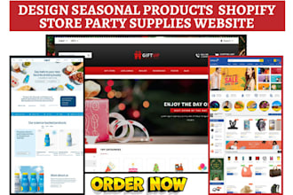 design seasonal decor shopify store party supplies store event planning website