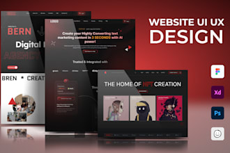 do website ui ux design, figma website design and landing page design in figma