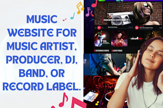 design a music website for music artist, producer, dj, band or record label