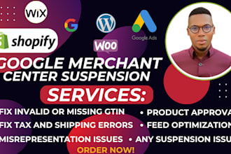 fix google merchant center suspension misrepresentation gtin and shopping ads