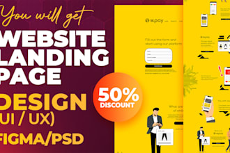 design website landing page mobile app UI UX mockup in figma photoshop 24 hour