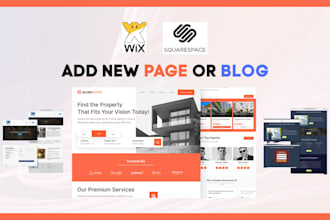 add new page to squarespace website, add page to wix website