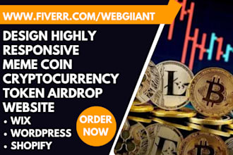 design meme coin crypto icon airdrop token website cryptocurrency website