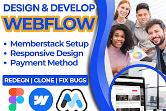 design, develop webflow website, figma to webflow, webflow website expert