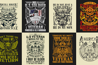 do amazing vector modification veteran army t shirt design