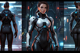 drawing a sci fi character illustration or sci fi character