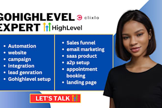 build gohighlevel automation salesfunnel email marketing website clixlo