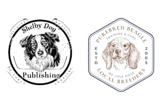 create hand drawn animal dog pet grooming logo for your