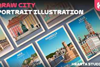 draw your city portrait illustration