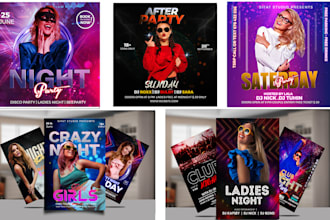 create a unique  party, club, dance, ,  music, event flyer design