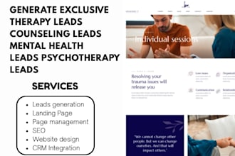 counseling lead generation psychotherapy website health and wellness website