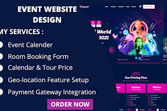 build your event listing website, event ticket selling website and event website