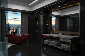 design 3d realistic bathroom and kitchen renderings