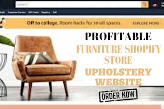 build furniture shopify store upholstery website home decor dropshipping store