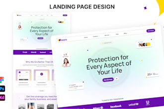 do clean professional web landing page UI UX design figma