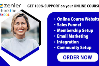 do online course website in new zenler, skool, circle so, thinkific, ezycourse